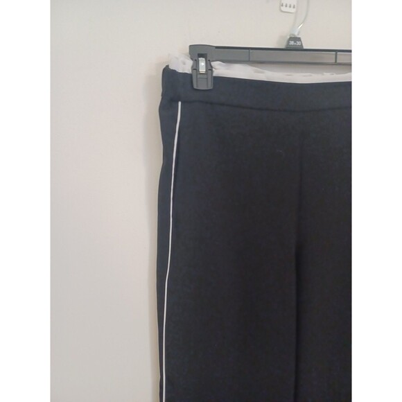 Maeve by Anthropologie Black Wide Leg High Rise Trousers M Track Pants Flared - Picture 3 of 10